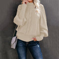Pull Femme avec Design en Tricot Piqué et Manches Bouffantes
