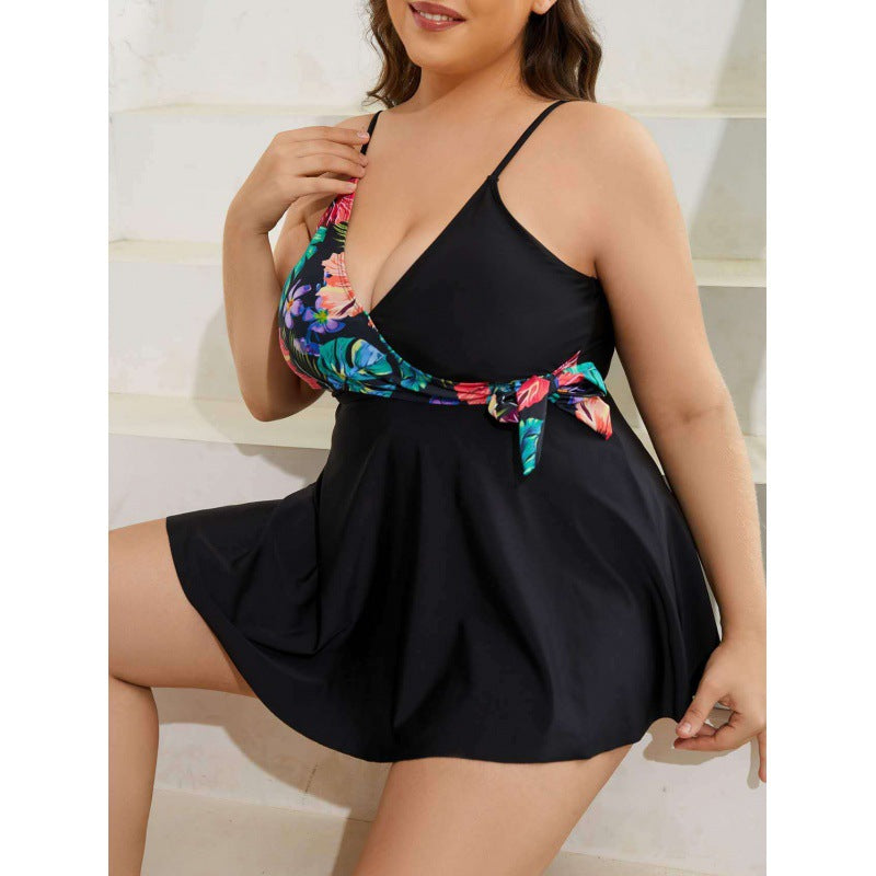 Maillot de bain femme à encolure cache-cœur avec design floral R&B