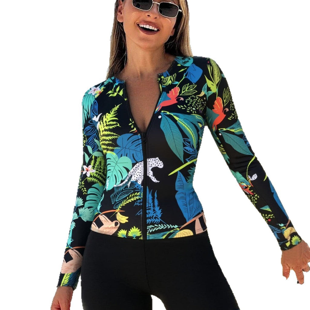 Maillot de bain femme avec motif de feuilles colorées Echo Archiv