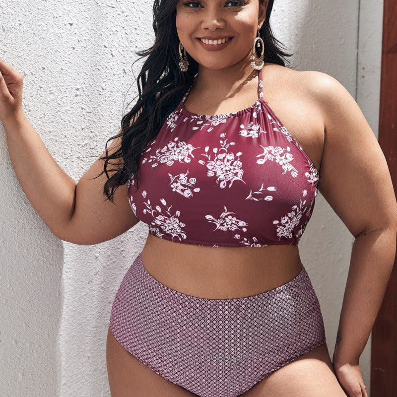 Bikini taille haute pour femmes avec haut cropped à la mode R&B