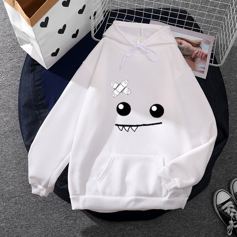 Sweat à capuche pour femmes avec un visage de monstre ludique, application de bandage et poche kangourou Echo Archiv