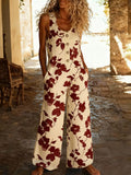 Combinaison pour femmes avec motif floral et détails en boutons R&B