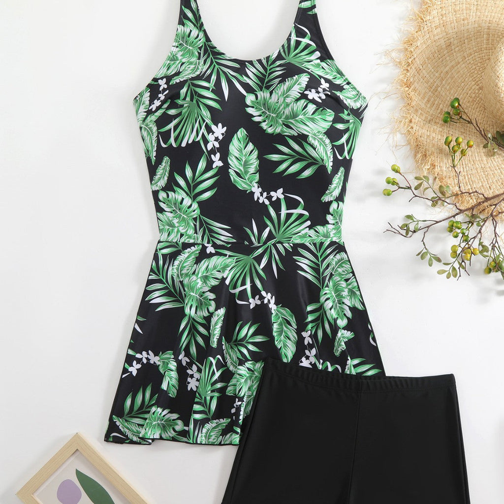 Maillot de bain femme avec motif floral et design short à la mode R&B