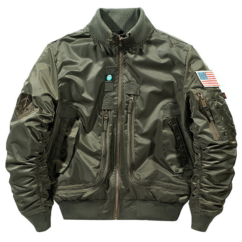 Veste de vol pilote pour hommes, coupe-vent, avec poches frontales modulaires, organisateur de manches et taille élastique Echo Archiv