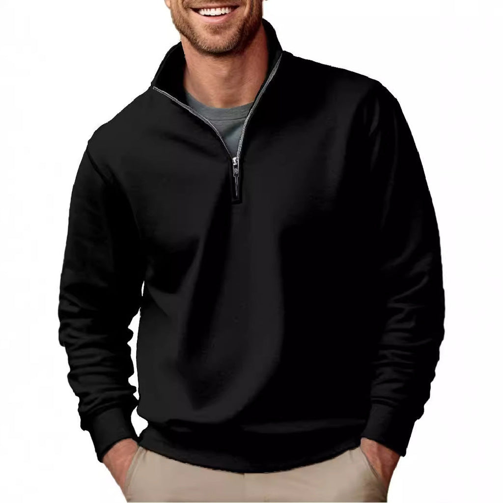 Sweat-shirt pour hommes à demi-zip avec col montant et doublure en polaire douce Echo Archiv