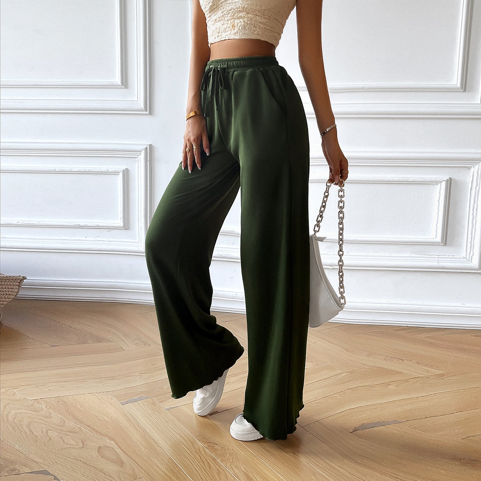 Pantalon de lounge pour femmes avec taille élastique, cordon de serrage et poches latérales Echo Archiv