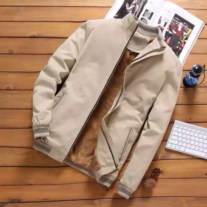 Veste à col montant thermo pour hommes avec doublure en teddy doux, bords contrastés élastiques et poches zippées dissimulées Echo Archiv