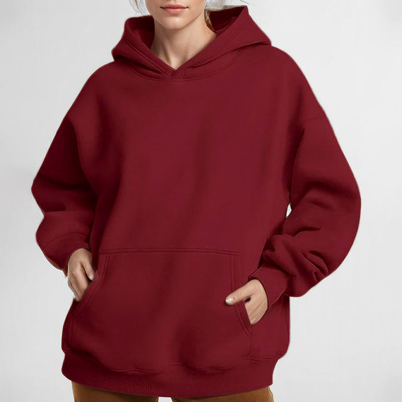 Pull à capuche décontracté pour femmes en French Terry avec coupe d'épaule basse et poche kangourou Echo Archiv