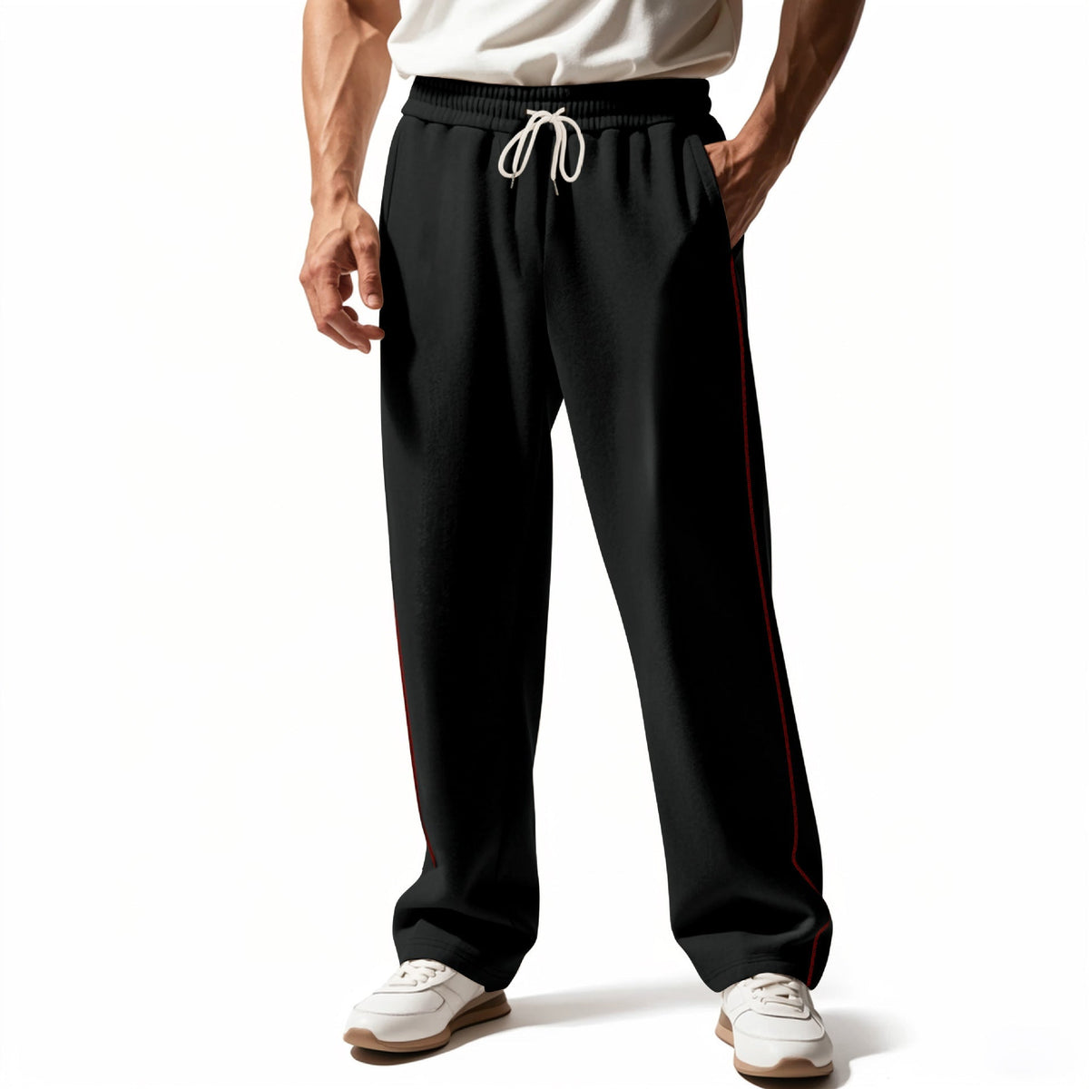 Pantalons de survêtement pour hommes nan à coupe décontractée avec couture décorative sur le côté, ceinture de confort élastique et poches profondes Echo Archiv