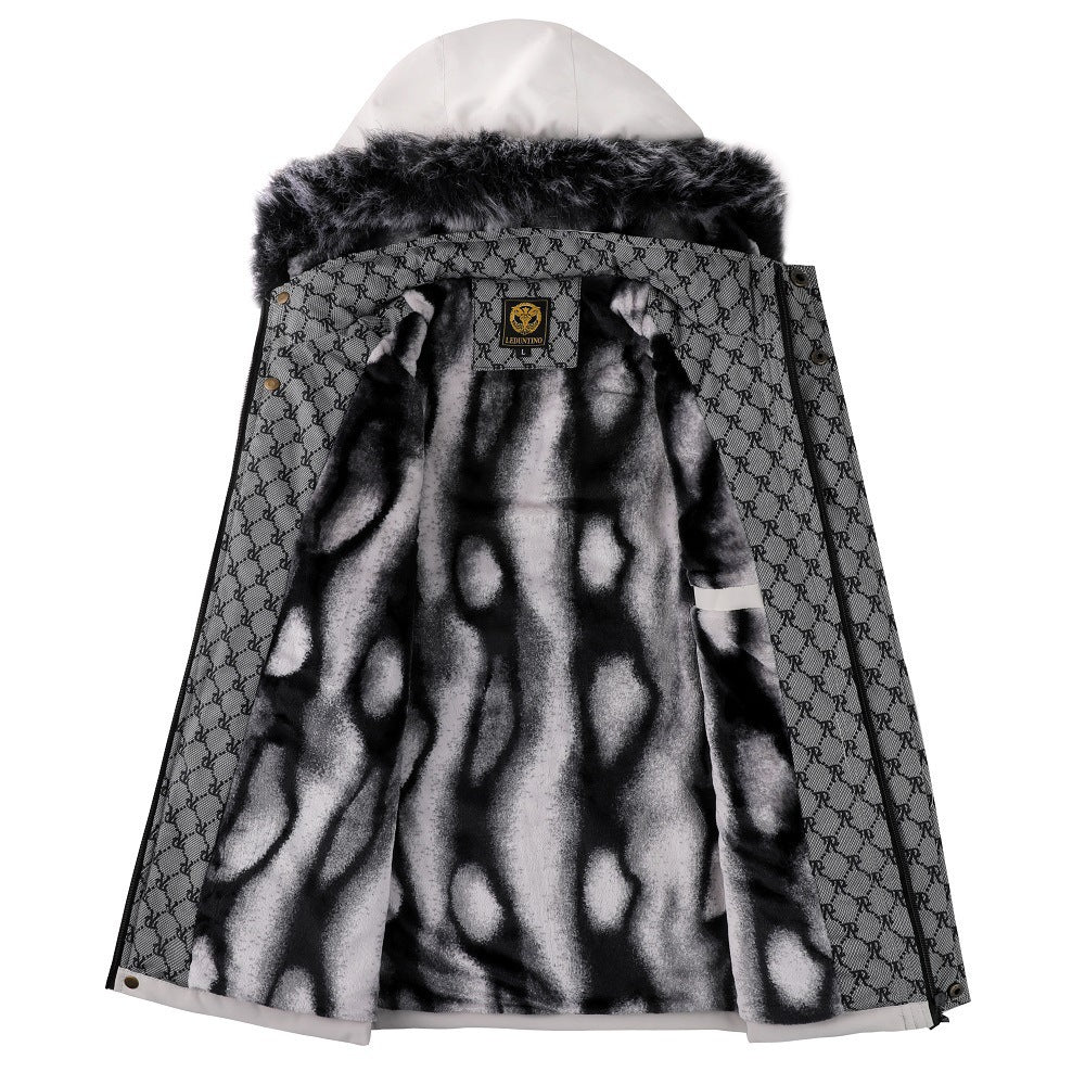 Parka thermique urbain pour hommes avec capuche en fausse fourrure amovible, doublure matelassée et poches frontales multifonctionnelles Echo Archiv