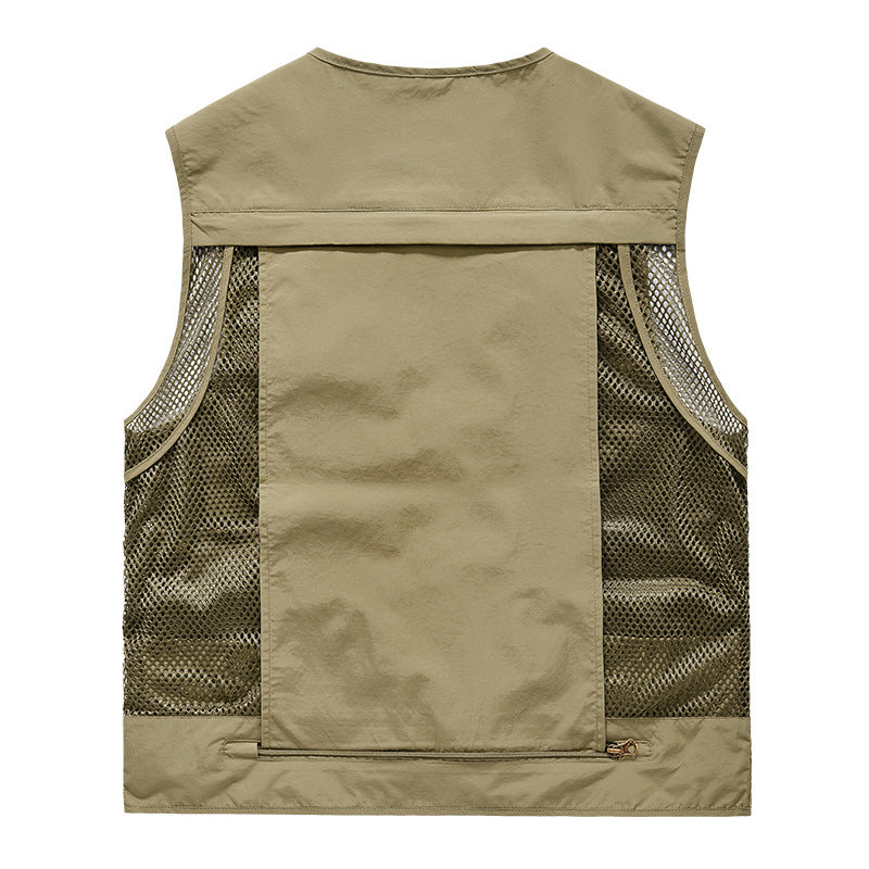 Gilet de pêche multifonctionnel pour hommes avec dos en mesh, de nombreuses poches zippées et boucles pour outils Echo Archiv
