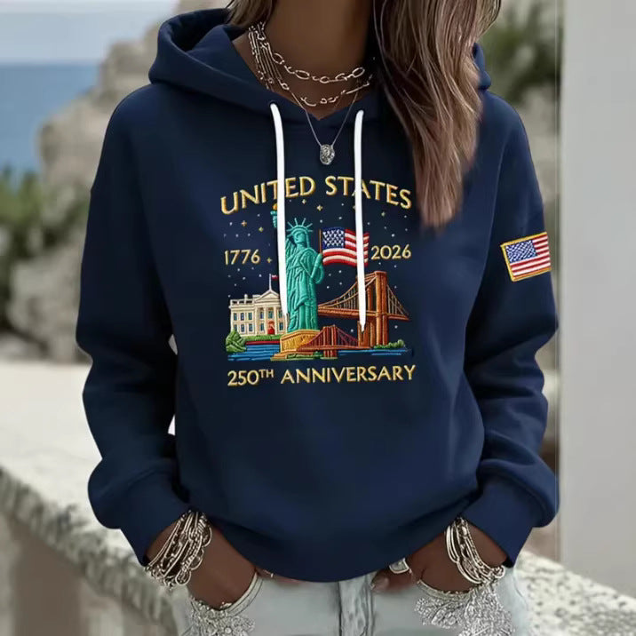 Sweat à capuche créatif pour dames avec un motif statuesque unique Echoarchiv