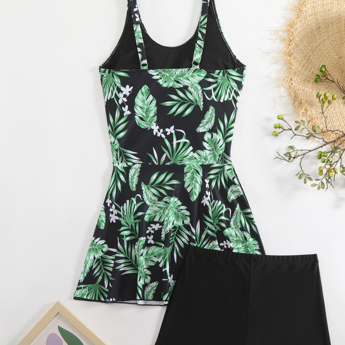 Maillot de bain femme avec motif floral et design short à la mode R&B