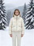 Veste courte matelassée pour femmes avec col Sherpa, col montant et fermeture éclair cachée Echo Archiv
