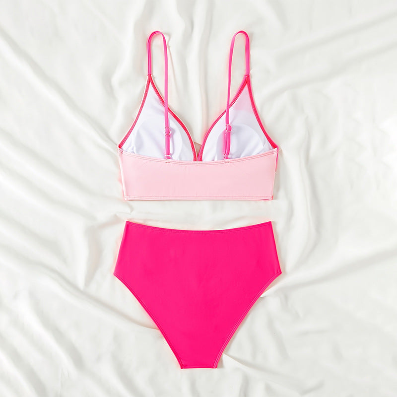 Bikini Femme à Taille Haute avec Design Enveloppant Élégant R&B
