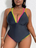 Maillot de bain une pièce élégant pour femmes avec des détails contrastés R&B