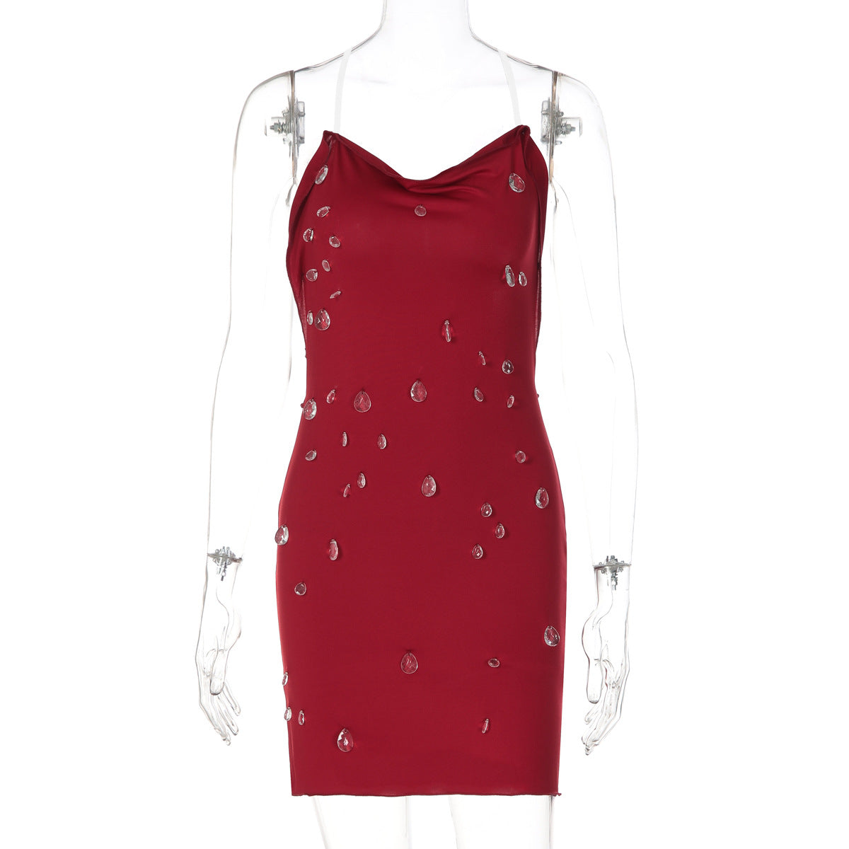 Robe mini ajustée pour femmes avec drapé élégant et applications transparentes Heidi-Mode