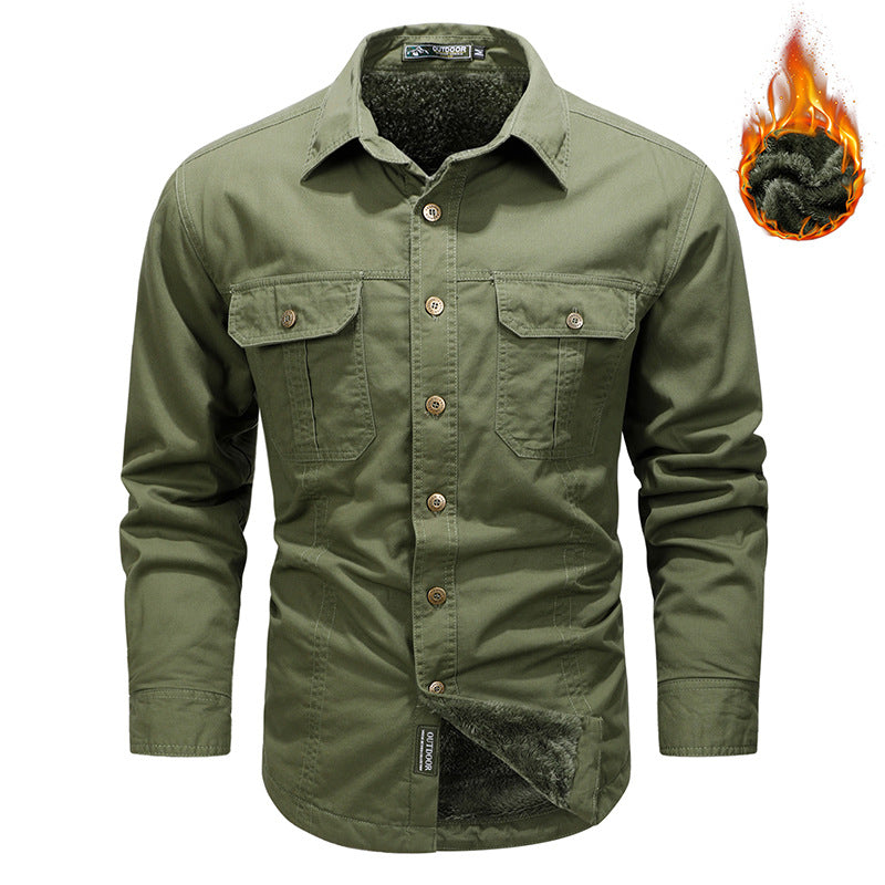Chemise en toile robuste pour hommes avec poches poitrine doubles et boutonnière intégrale Echo Archiv