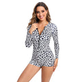 Maillot de bain une pièce sportif pour femmes avec manches longues et fermeture éclair Drune