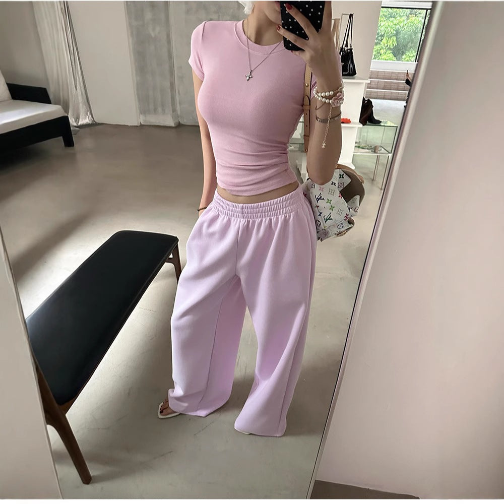 Pantalon de lounge large pour femmes avec taille élastique, poches latérales et jambe fluide Echo Archiv