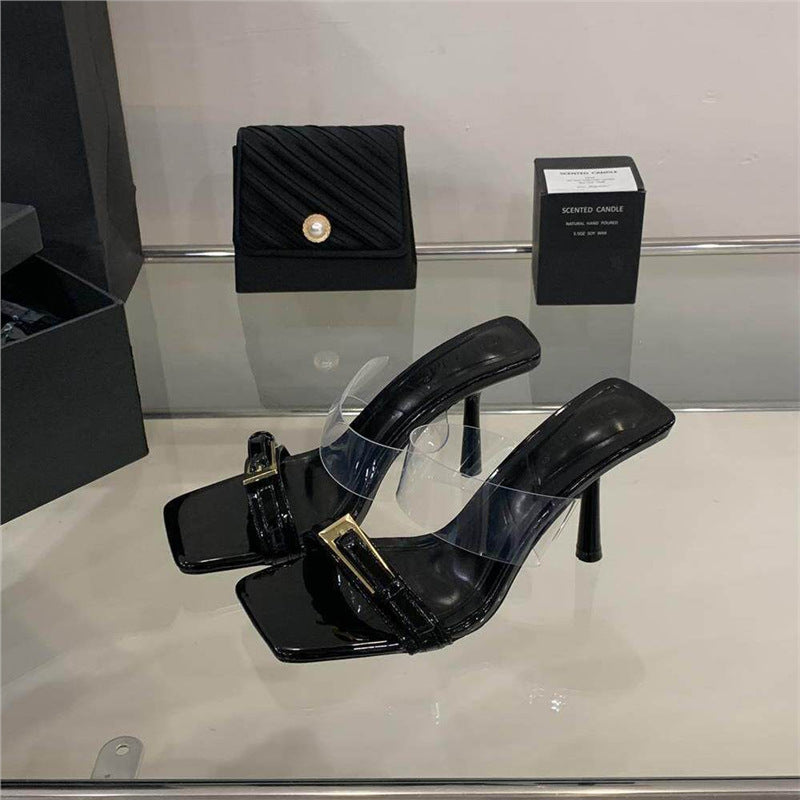 Sandales à talons hauts transparentes élégantes pour femmes R&B