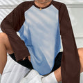 T-shirt à manches longues Raglan oversize pour femmes avec manches évasées et silhouette décontractée, col rond sport Echo Archive