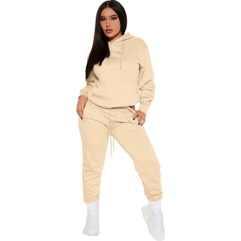 Ensemble de lounge pour femmes en deux parties avec sweat à capuche et pantalon de jogging taille haute en doux French Terry Echo Archiv