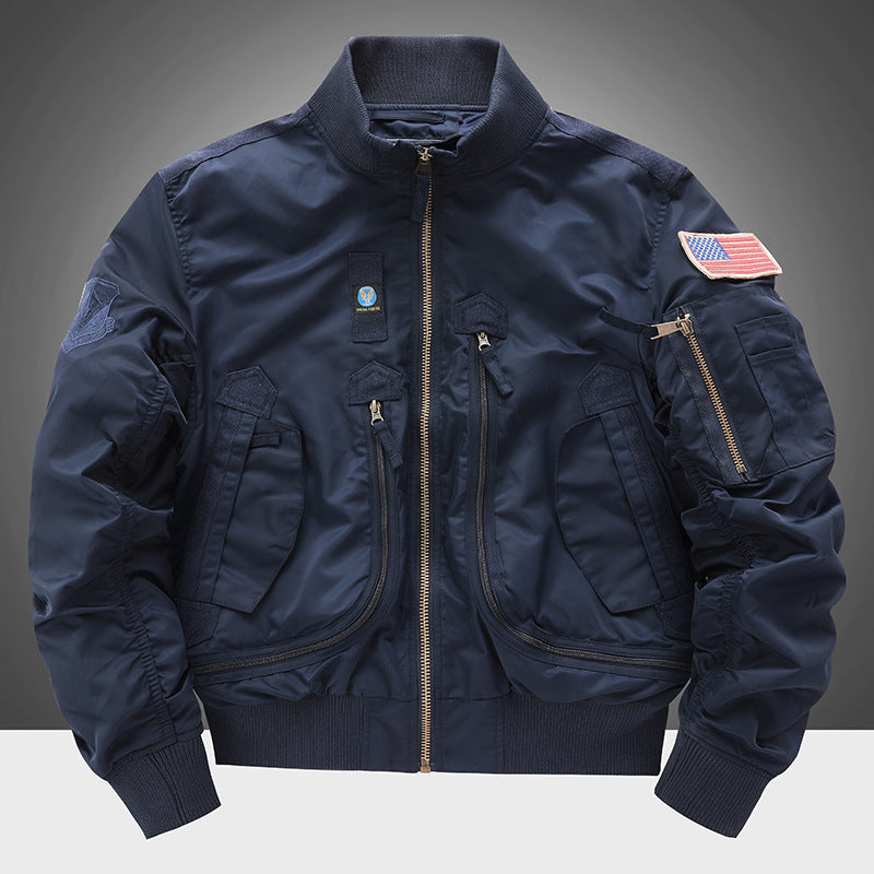 Veste bomber pilote pour hommes avec poche sur le bras, plusieurs poches zippées et bord-côte Echo Archiv