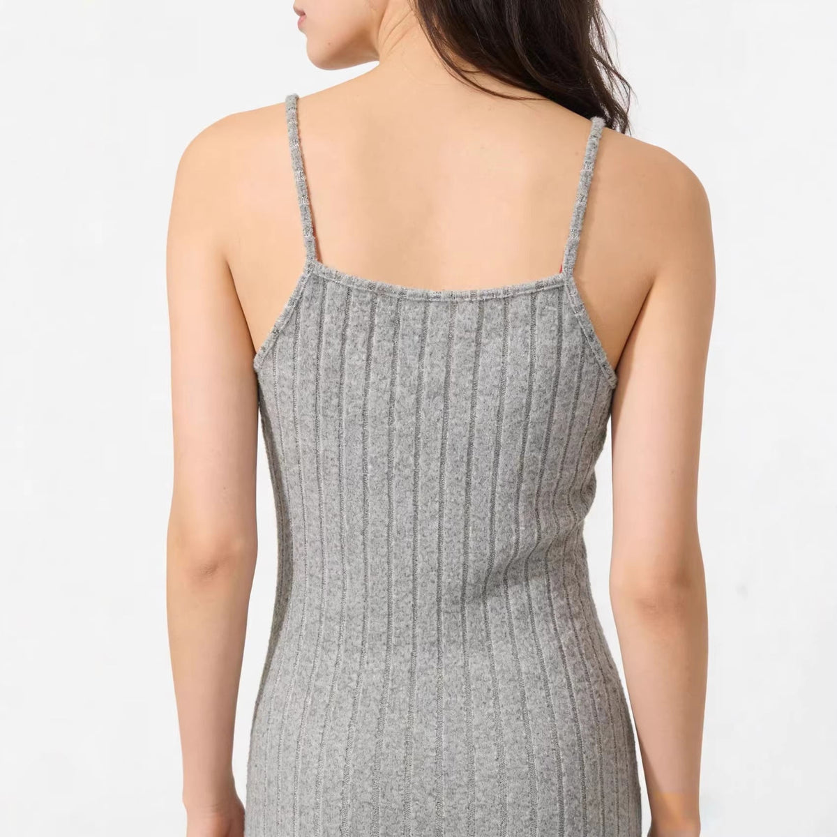 Robe en tricot côtelé pour femmes avec cardigan court assorti
