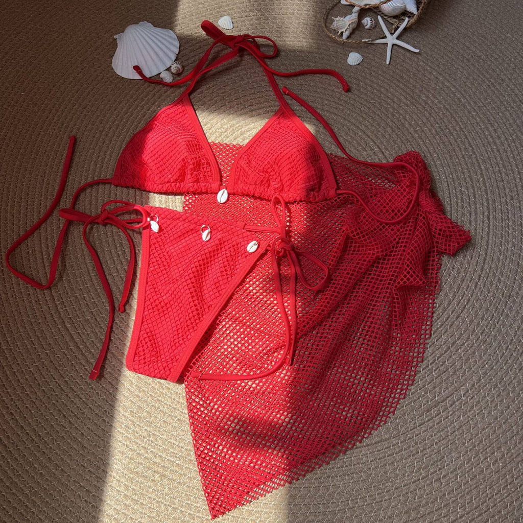 Bikini triangle femme avec design en maille transparente R&B