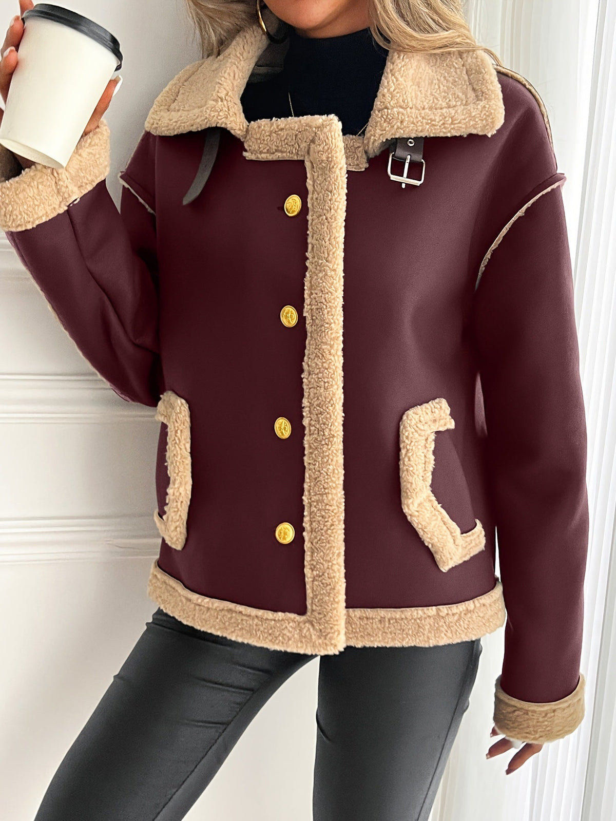 Veste en Teddy pour Femmes à la Mode