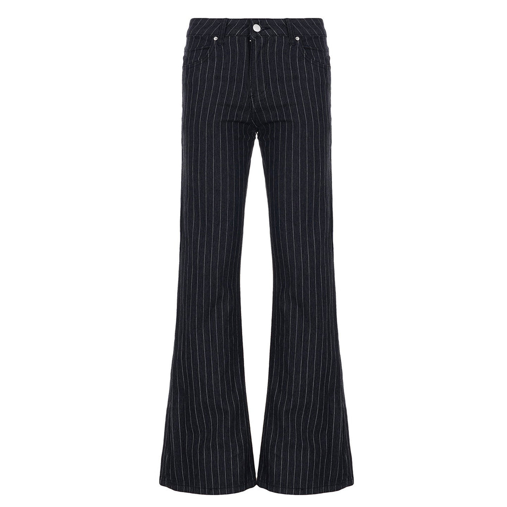 Pantalon Palazzo à rayures pour dames, taille haute, pli marqué et jambe large Echo Archiv