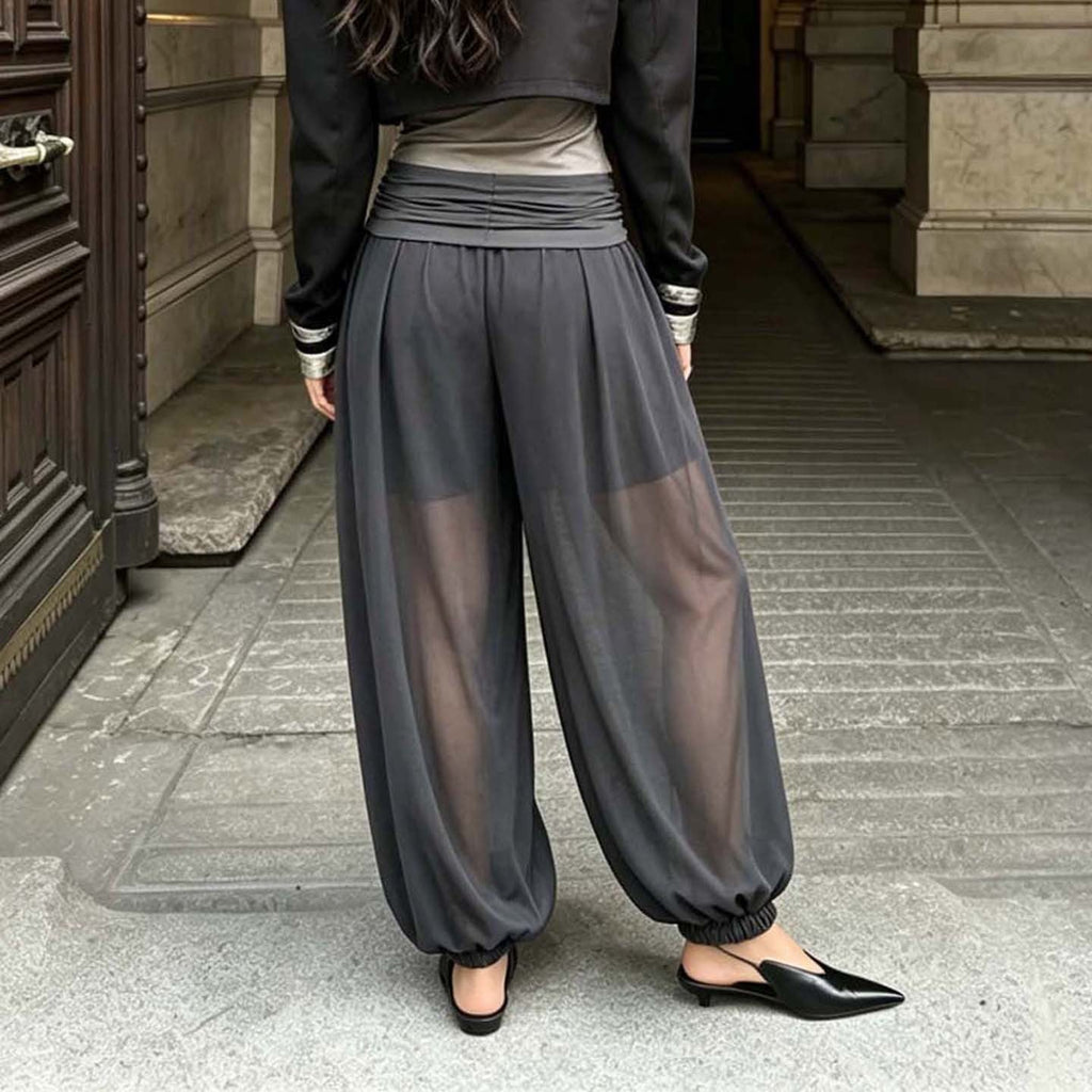 Pantalon Harem pour femmes en taille large avec ceinture repliable et bas de jambe élastiques Echo Archiv