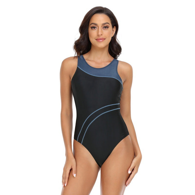 Maillot de bain femme avec design moderne à dos nageur et coupe sportive R&B