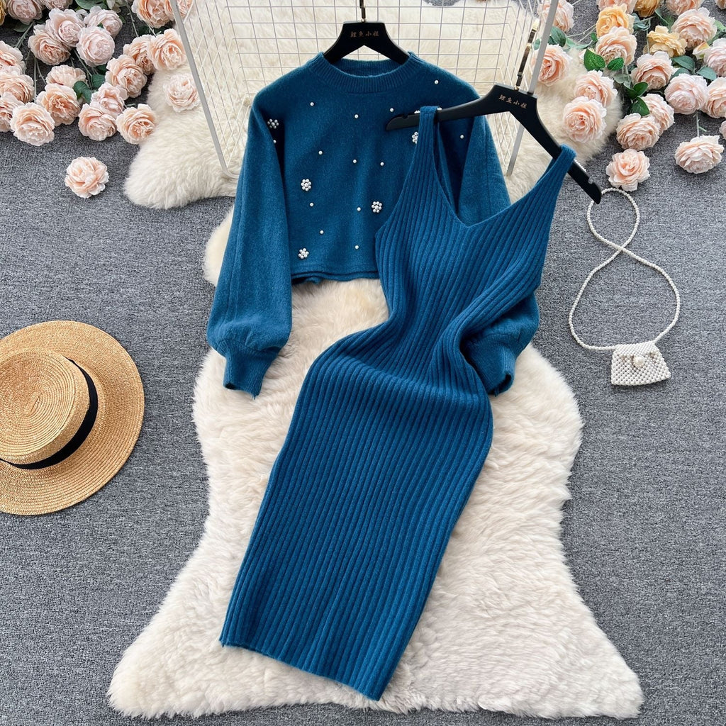 Robe en tricot pour femmes avec décolleté en V élégant Echo Archiv