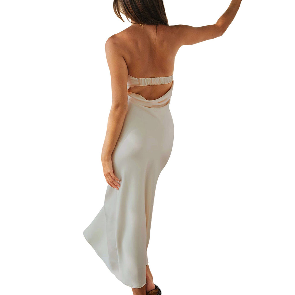 Robe longue en satin élégant pour femmes Heidi-Mode