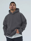 Homme nan lourd hoodie boxy en polaire avec épaules tombantes, capuche renforcée et poche kangourou Echo Archiv