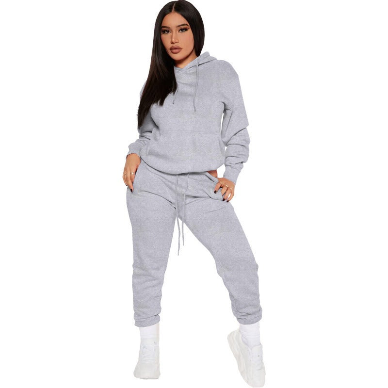 Ensemble de lounge pour femmes en deux parties avec sweat à capuche et pantalon de jogging taille haute en doux French Terry Echo Archiv