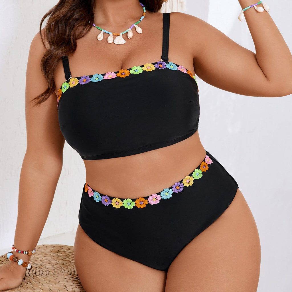 Ensemble de bikini taille haute pour femmes avec accents floraux Echo Archiv