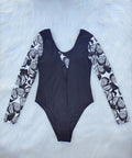 Maillot de bain à manches longues pour femmes avec design de papillon à la mode R&B