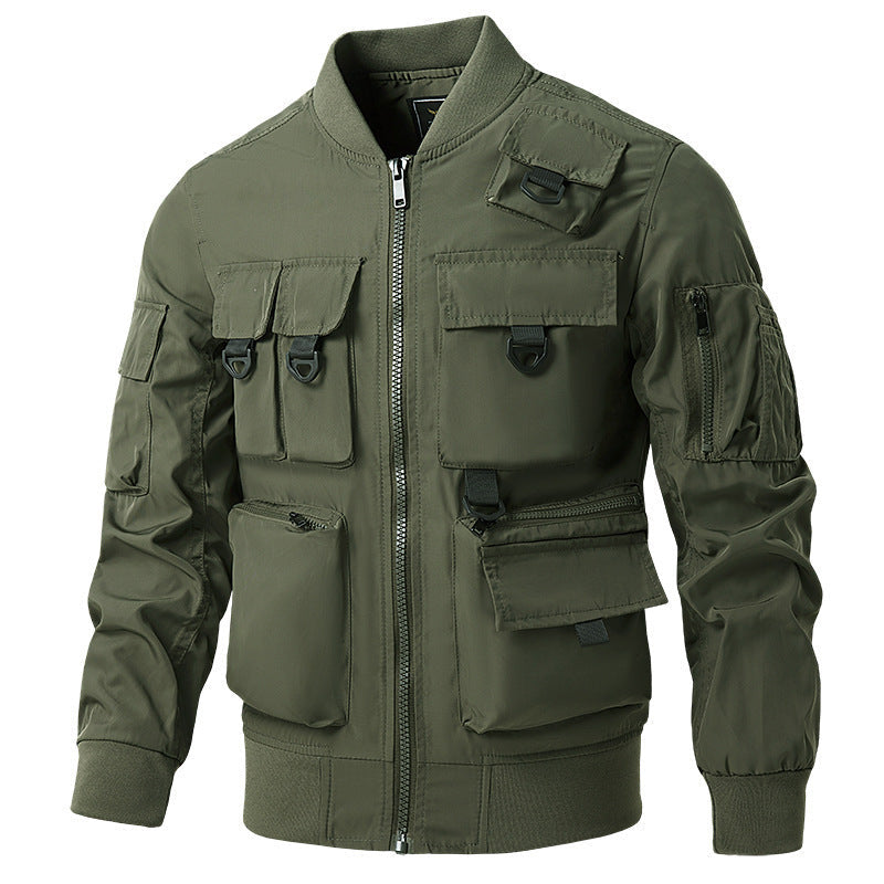 Veste bomber légère multipoches pour hommes au style pilote avec boucles tactiques, nylon déperlant et taille élastique Echo Archiv