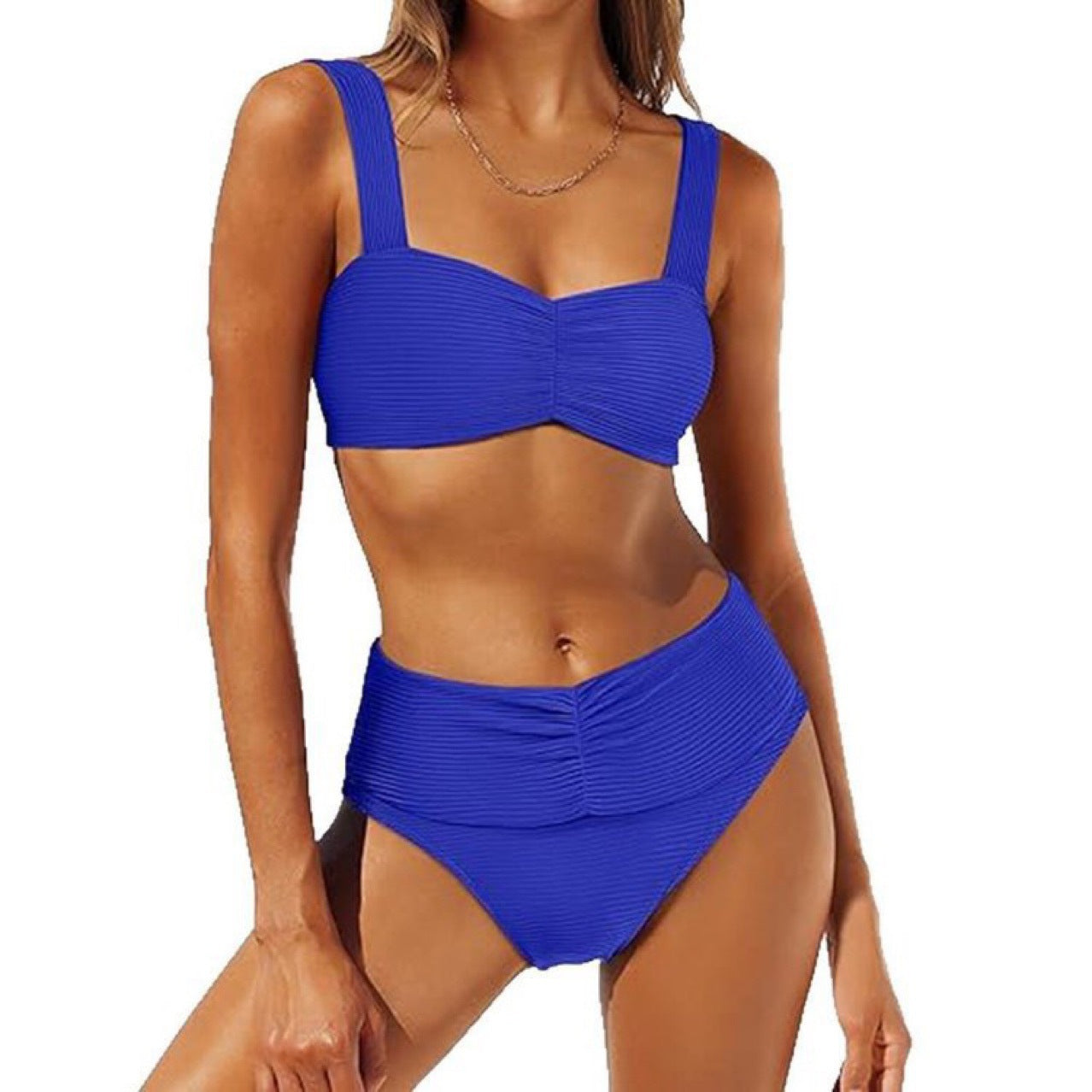 Ensemble de bikini taille haute pour femmes avec haut froncé R&B