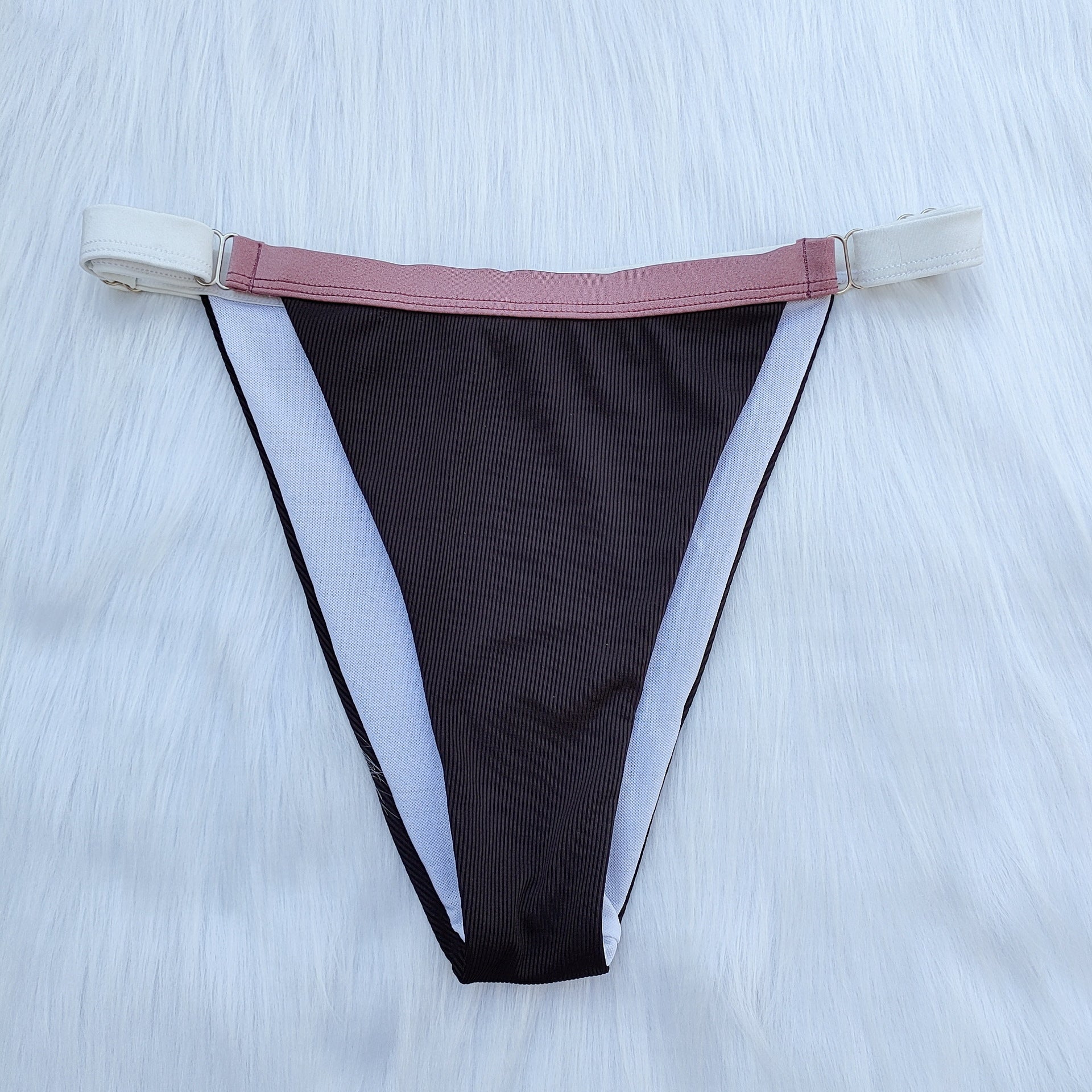 Ensemble de bikini de sport pour femmes avec fermeture éclair et détails colorés R&B