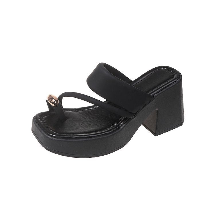 Sandales à brides pour femmes avec talon bloc R&B