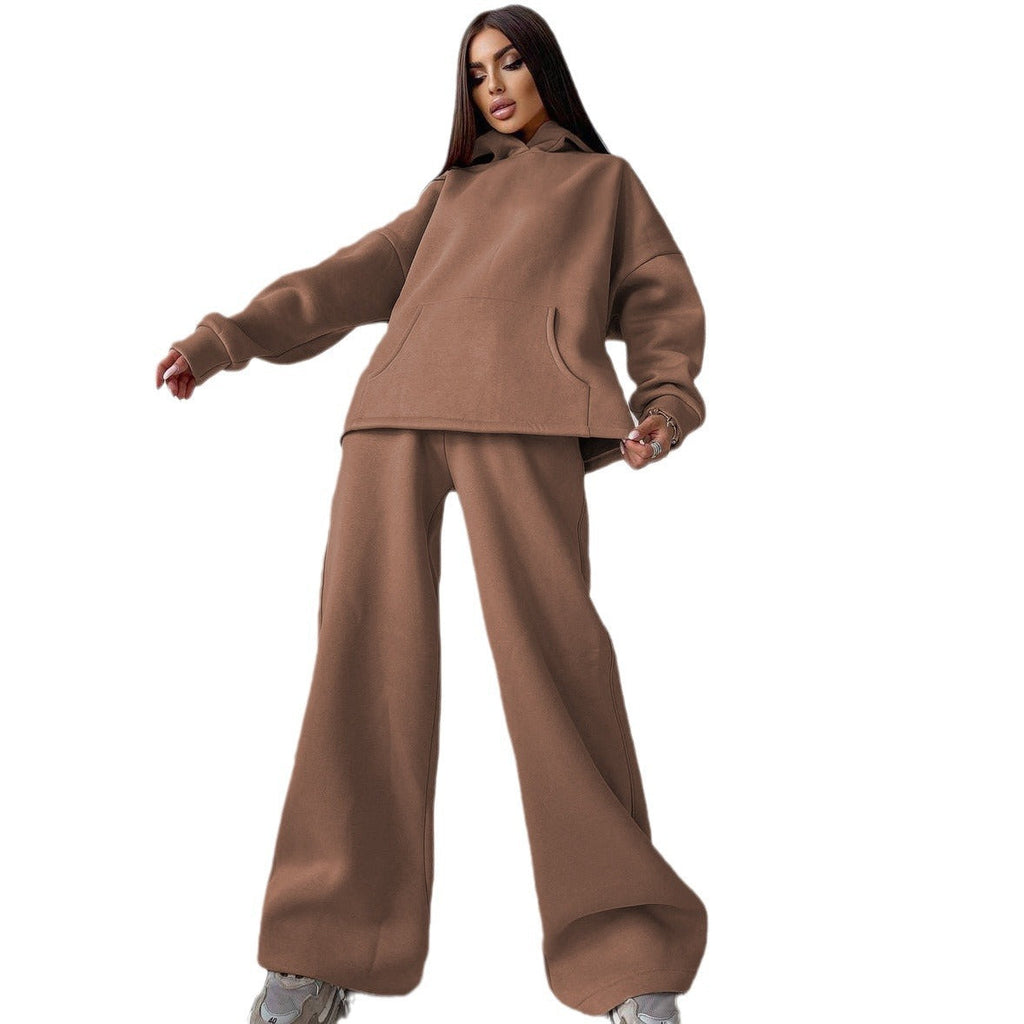 Ensemble de lounge deux pièces pour femmes avec pantalon palazzo taille haute sculptant et hoodie surdimensionné Echo Archive