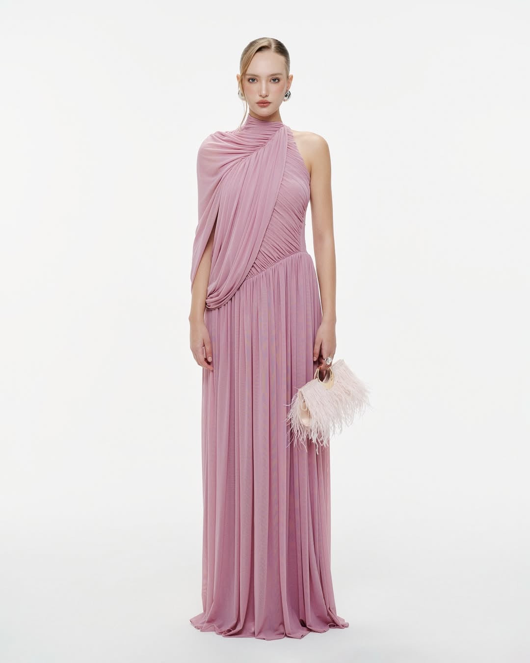 Robe portefeuille élégante pour femmes avec design asymétrique et drapé fluide Heidi-Mode