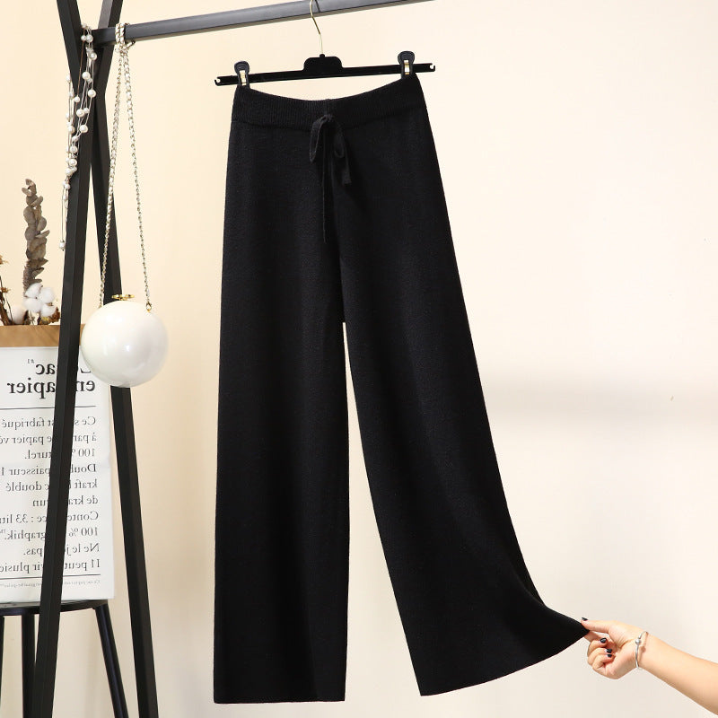 Pantalon Tricot Large Femme