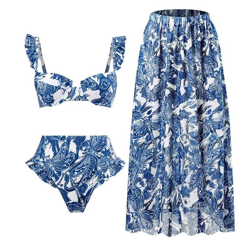 Jupe maxi femme avec motif floral et taille élastique Drune
