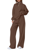 Ensemble de jogging oversized pour femmes avec col montant, demi-zip et jambes larges Echo Archiv