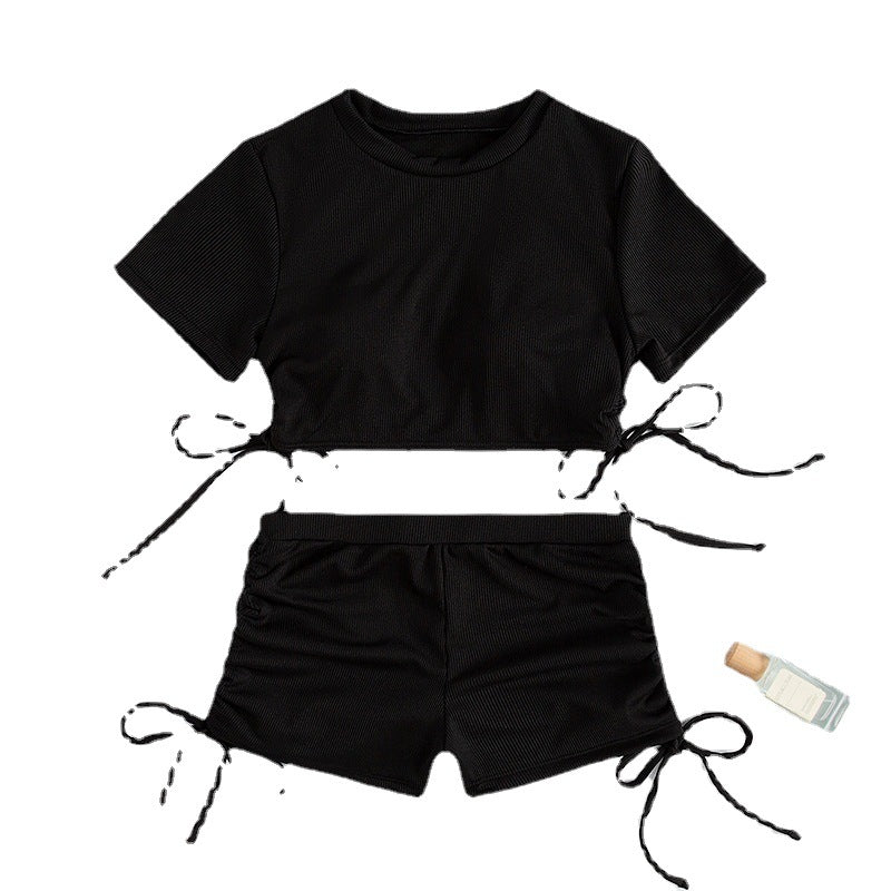 Ensemble de Top Court Sportif et Shorts pour Femmes R&B